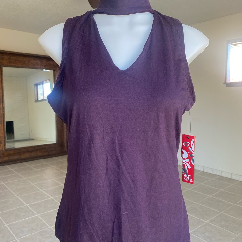 Hot Kiss Purple Sleeveless Tank Top